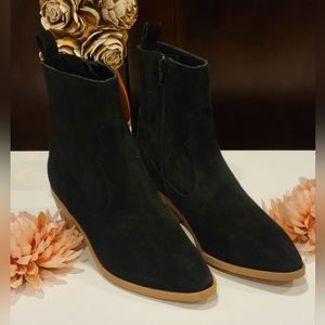 Western Ankle Boots/ LISA & VICKY/SIZE 7.5/BLACK SUEDE